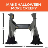 5 Ft. Two Skeleton Reapers Carrying a Coffin Halloween Decoration