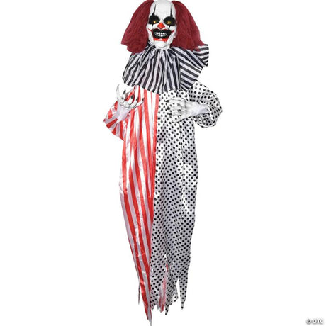 Hanging Shaking Clown Halloween Decor with Sound Activation and Lights, with sound effects for extra Halloween fright