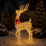 108" Lighted Wicker Reindeer Outdoor Christmas Decor