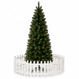 7.5FT Pre Lit Pencil Christmas Tree with Pinecones LED