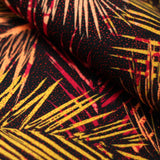 Electric Tropics Nylon Spandex Fabric - Tropical Palm Leaf Print, Multi, Orange-Red, Green-Blue, Pink-Purple, 58-60" Width (1 Yard)