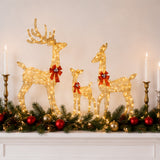 3 Piece Lighted Reindeer Set Christmas Yard Decor LED