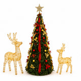 6.5FT Pre Lit Christmas Tree Warm White Multi Lights