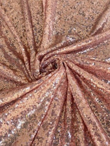 Stretch Sequin on Mesh Rose Gold