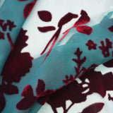 Tthe Green Wine Red Flower Burnt Out Velvet Fabric For Dress Telas Para Costura Tissus Couture ткань Cloth Material Sewing