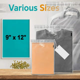 50 Count Poly Bags with Self Seal 9" x 12" Clear Plastic Storage & Shipping Bags
