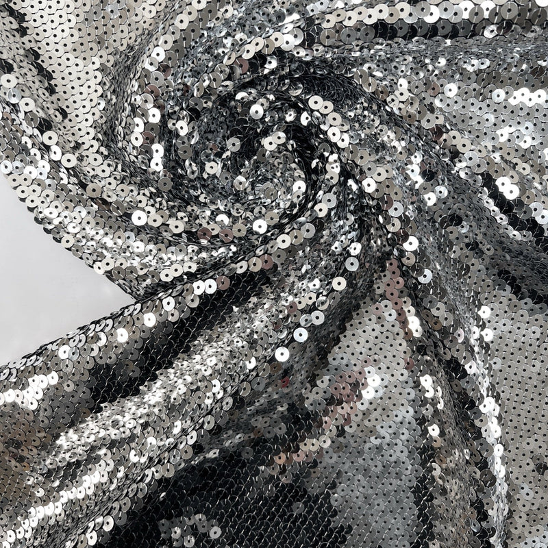 Silver Sequined Polyamide Knit