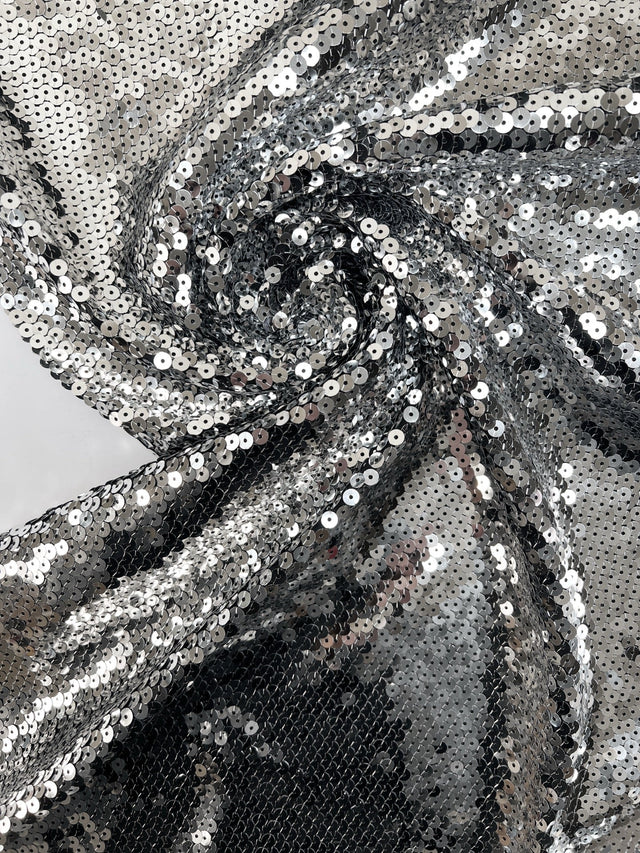 Silver Sequined Polyamide Knit