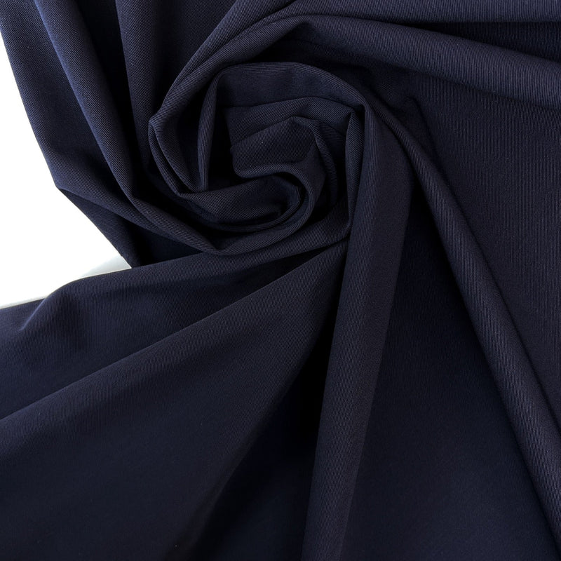Blue Twill Suit Fabric Polyester Viscose Elastane