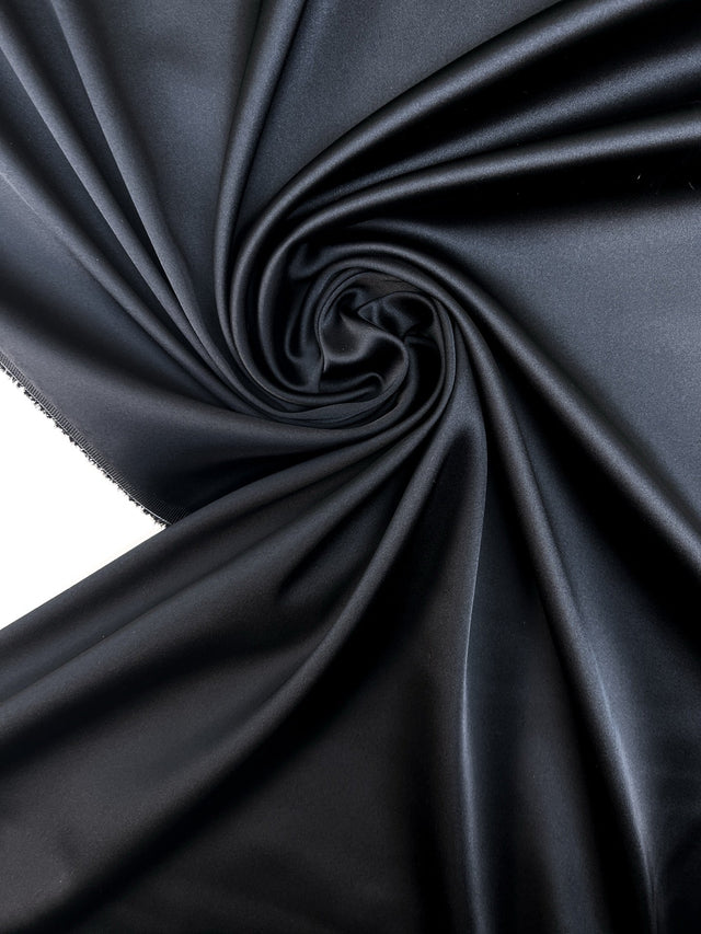 Blue Satin Stretch Fabric