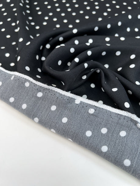 Viscose Twill Polka Dot Blue Fabric