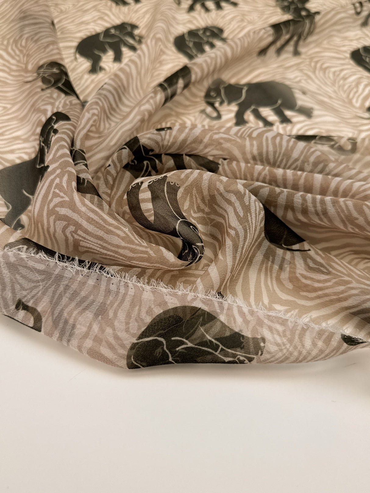 Silk Chiffon Printed Graphic Animal