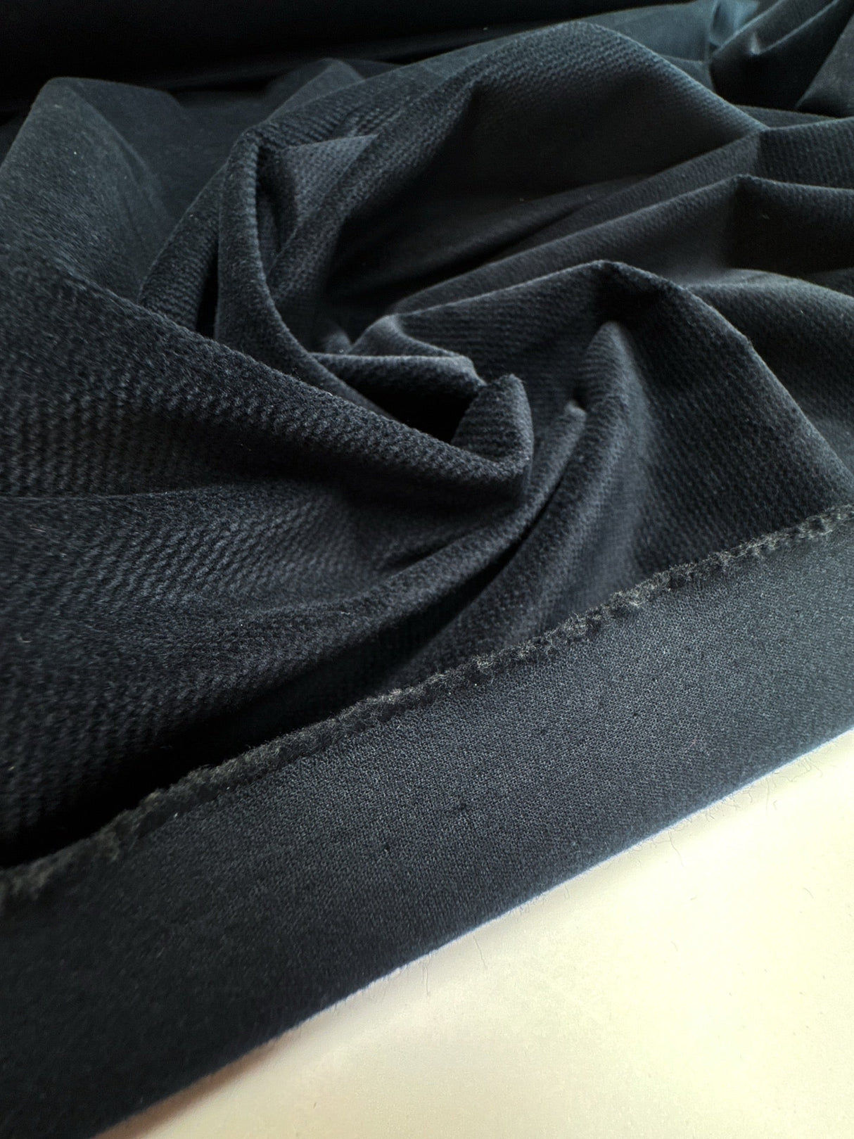 Blue Cotton Viscose Velour