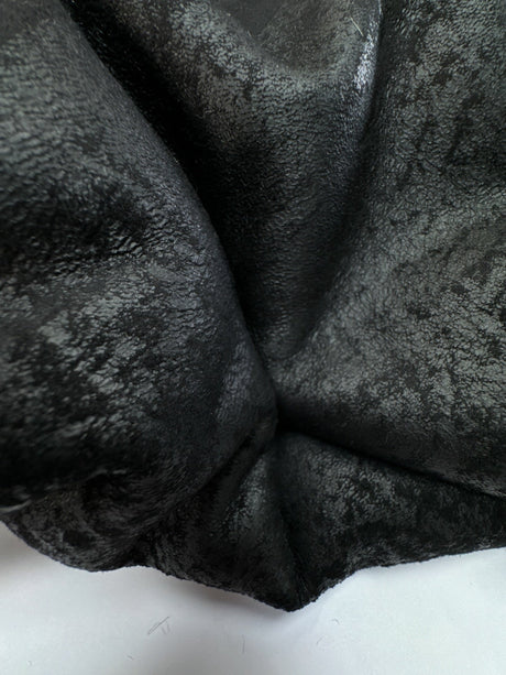 Black Acetate Polyester Faux Fur