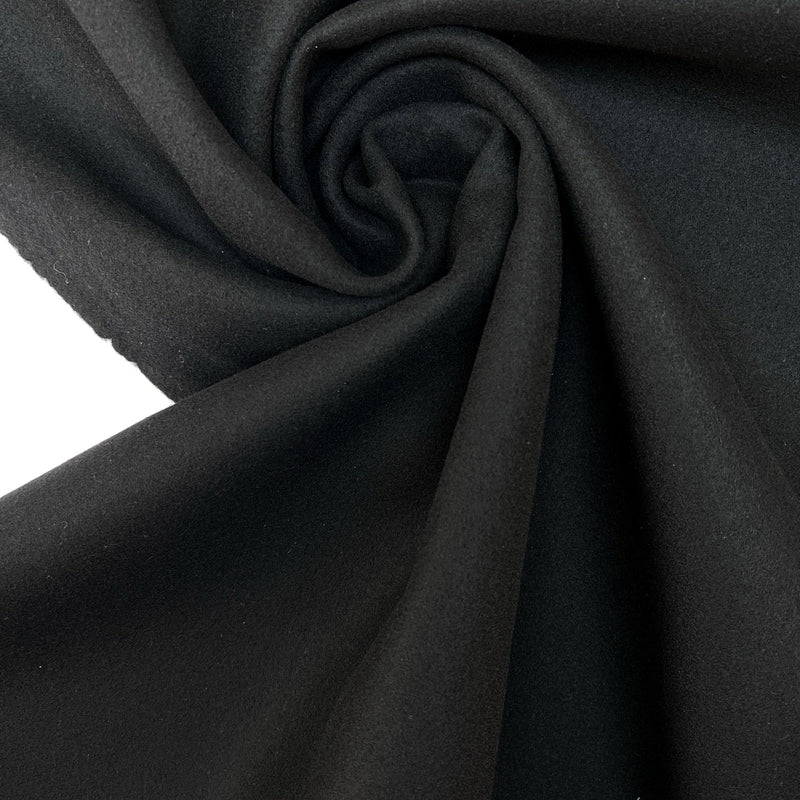 Black Wool Bonded Wool Fabric