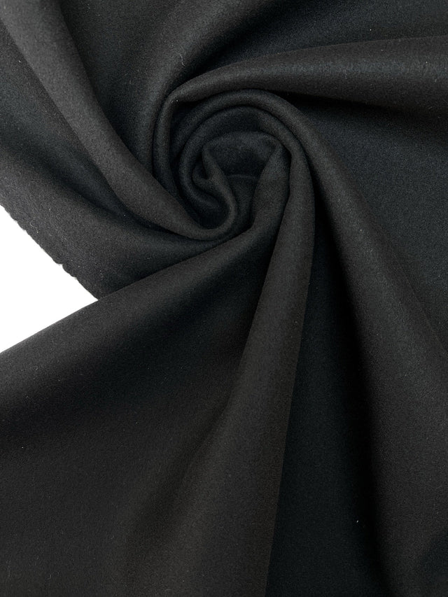 Black Wool Bonded Wool Fabric