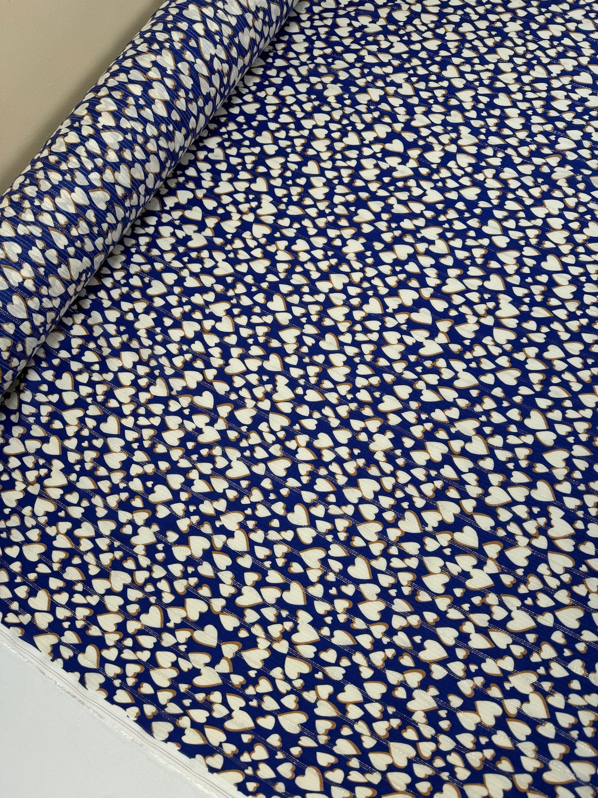 Viscose Lurex Chiffon Blue Graphic Print