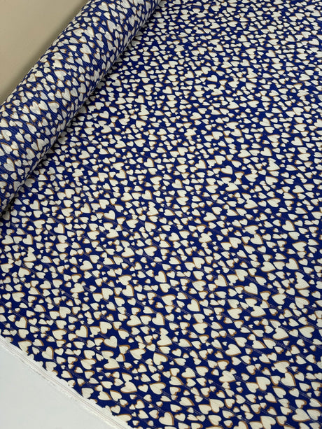 Viscose Lurex Chiffon Blue Graphic Print