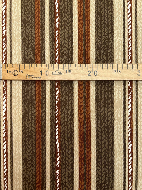 Polyamide Striped Fabric Brown Beige