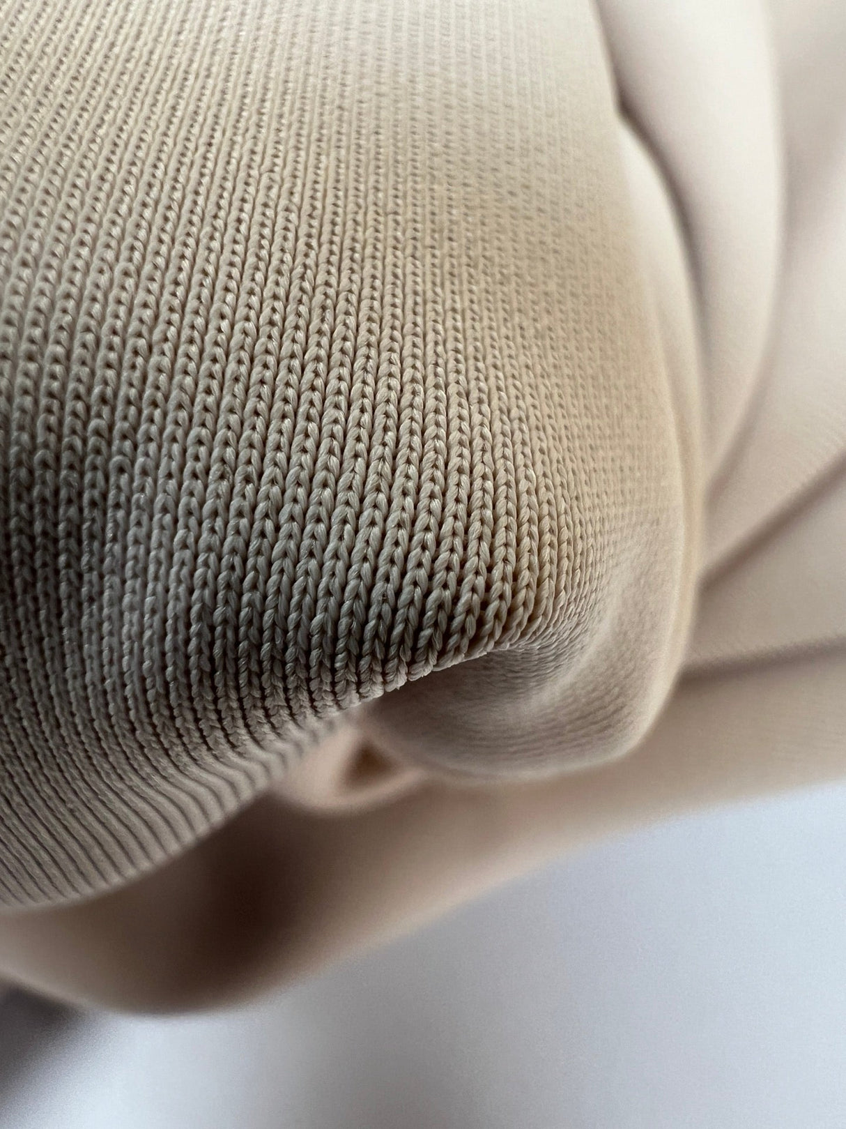 Polyester Elastane Knitted Fabric Beige Pink