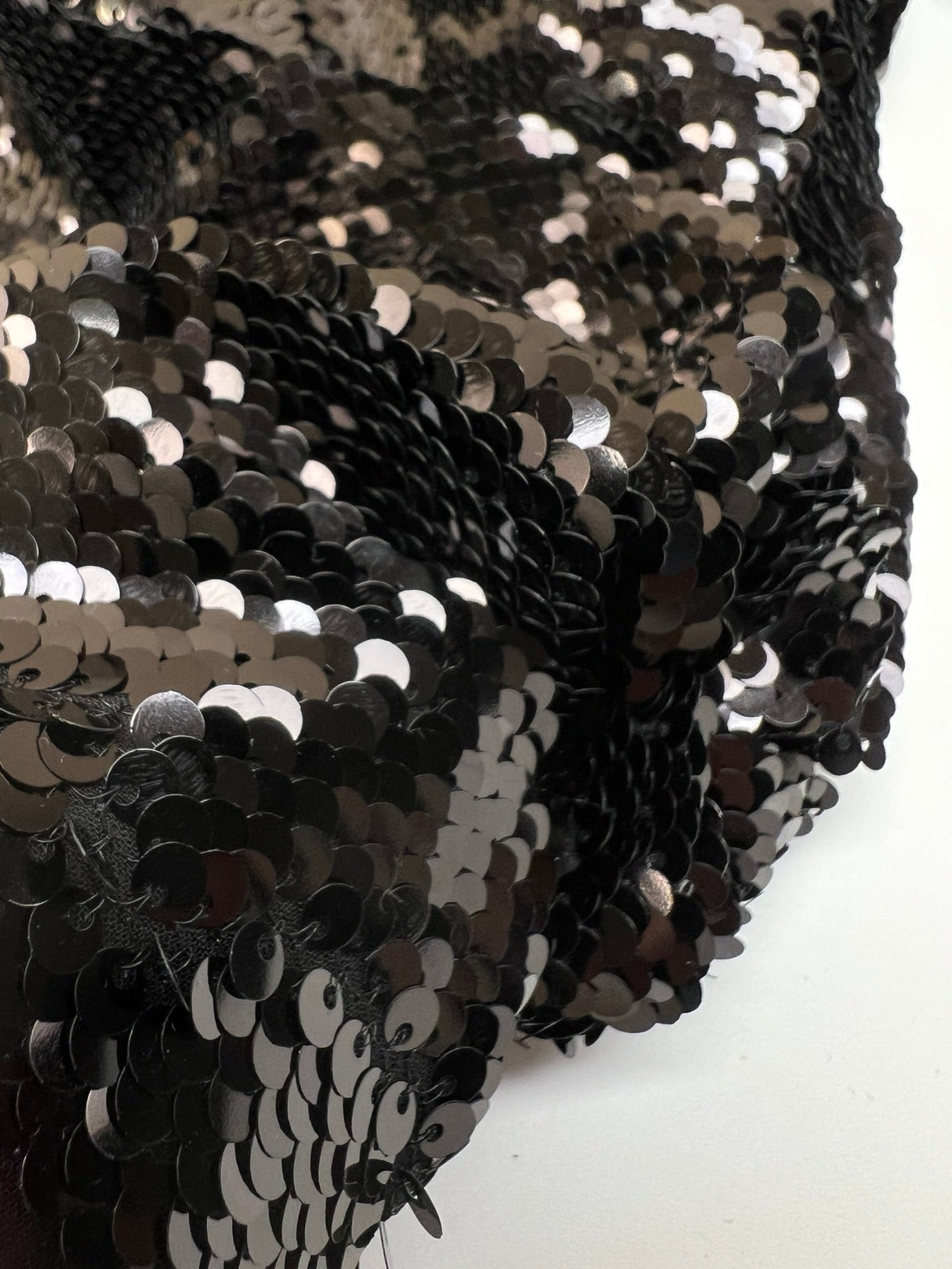 Black Sequins Polyamide Fabric