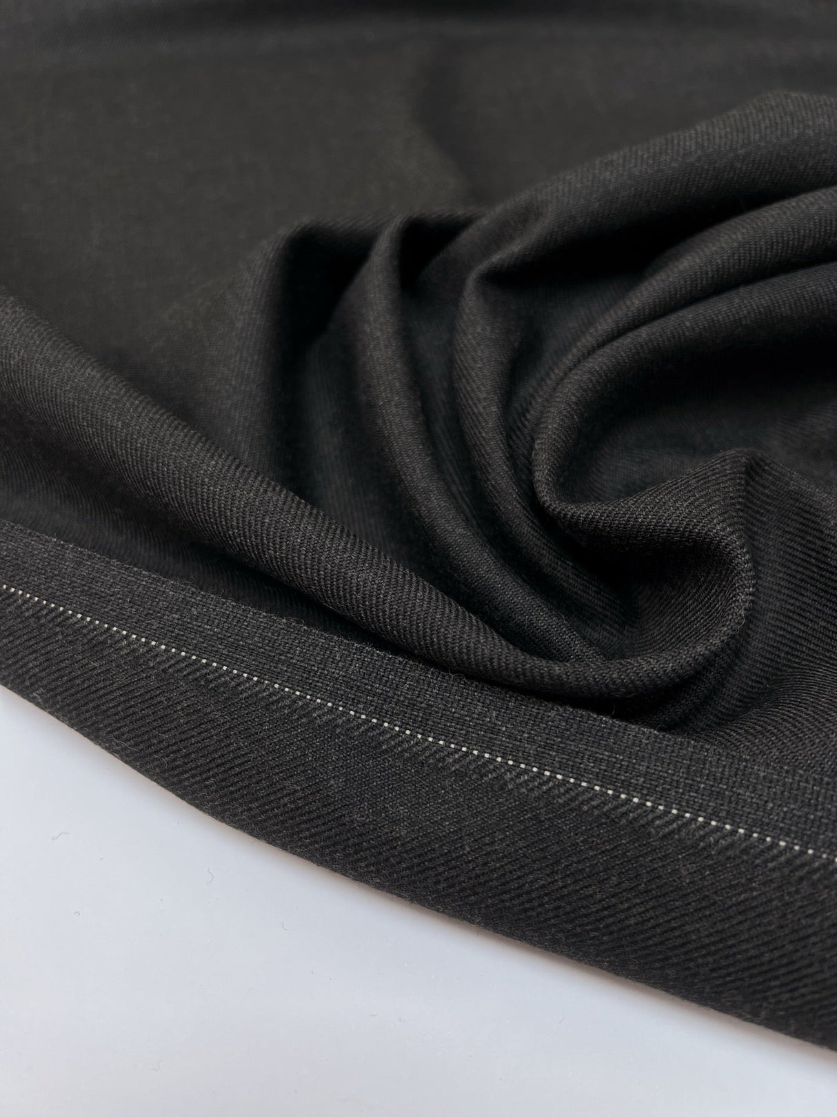 Wool Twill Suit Fabric Black