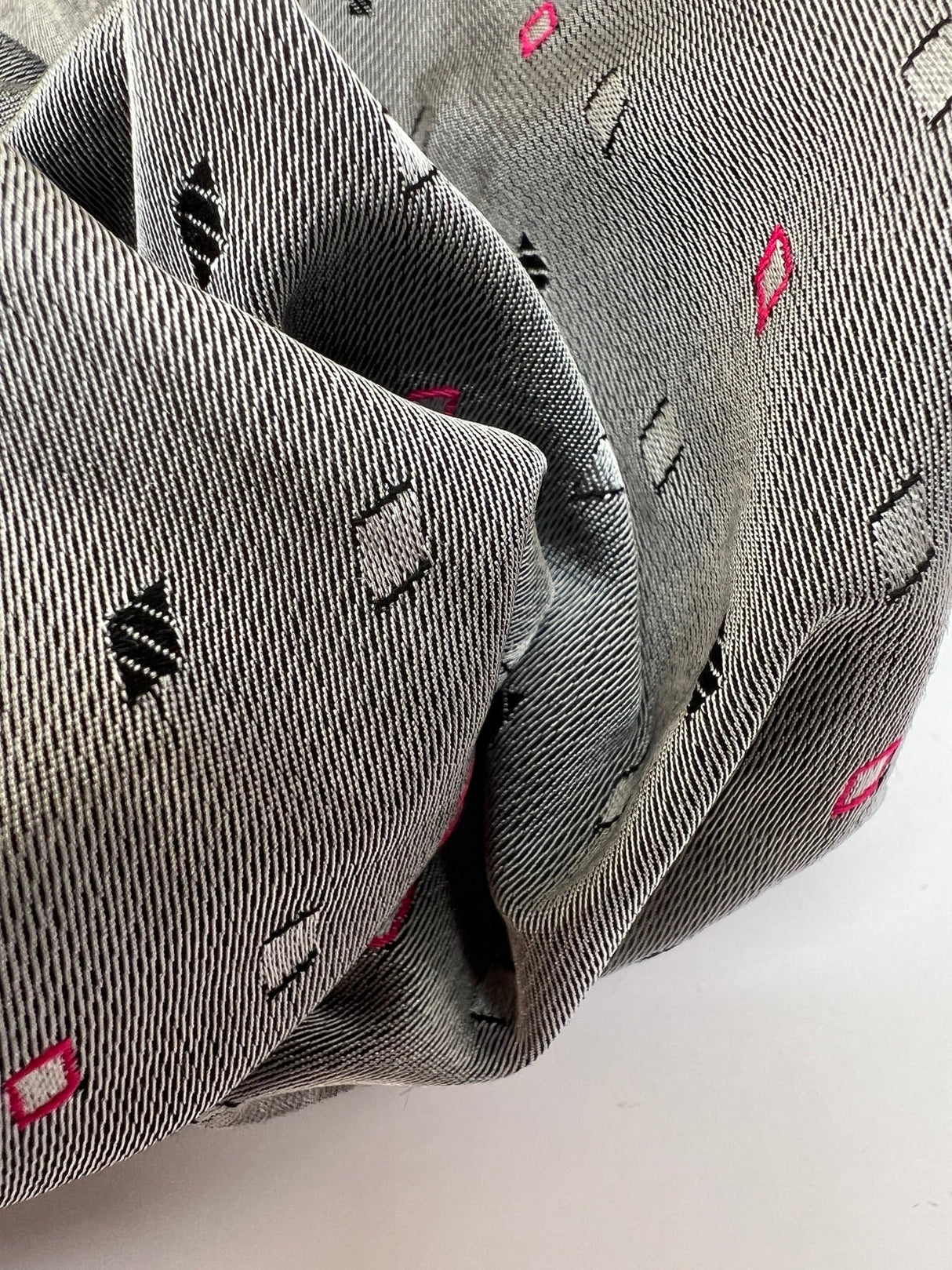 Viscose Jacquard Gray Pink Fabric