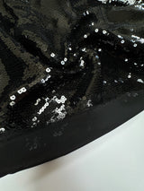 Black Crepe Sequined Polyamide Fabric