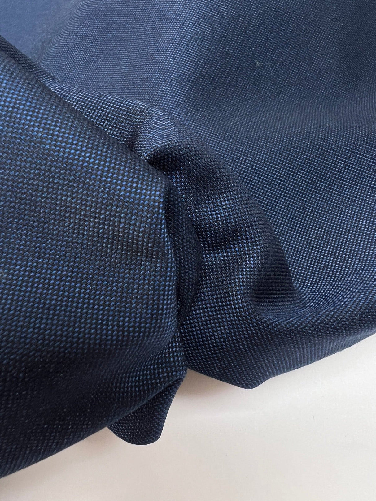 Italian Changeant Jacquard Suiting Fabric Blue Black