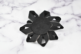 Embroidered Flower Applique Zipper Satin Ribbon