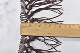 Fringe Trim Faux Leather Chocolate 4" Knotted