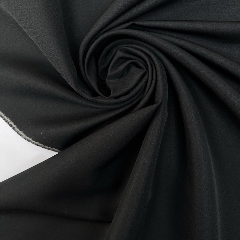 Wool Blend Rep Suiting Fabric Black