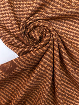 Wool Houndstooth Brown Beige