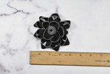 Embroidered Flower Applique Zipper Satin Ribbon
