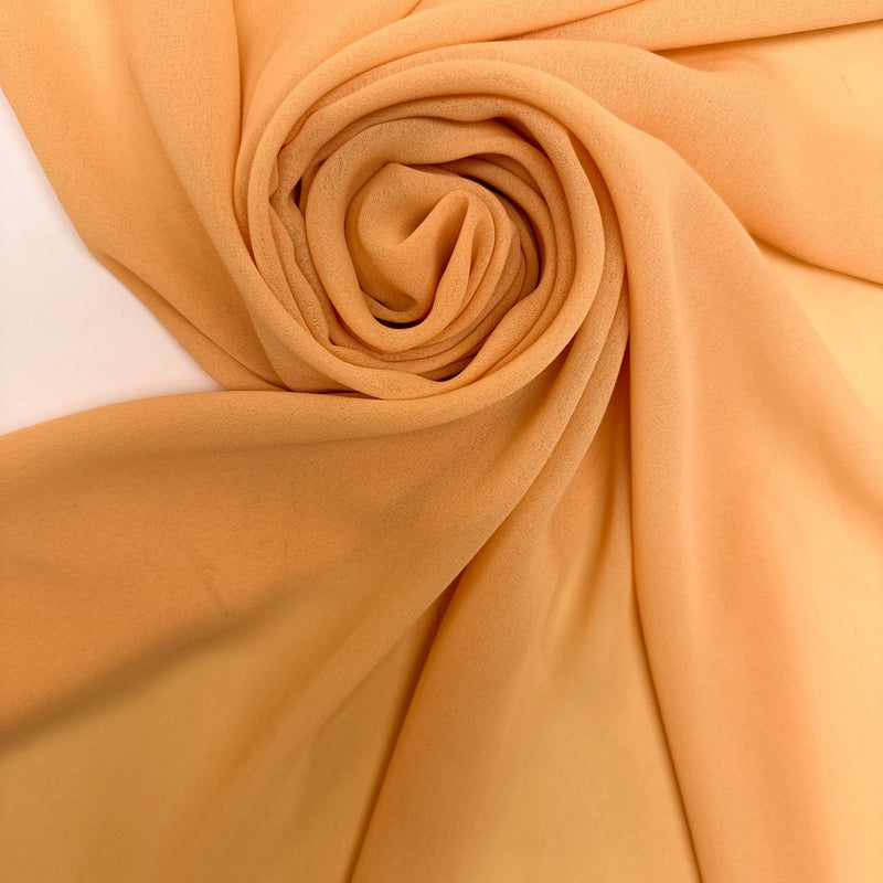 Polyamide Crepe Beige-Orange Stretch Fabric