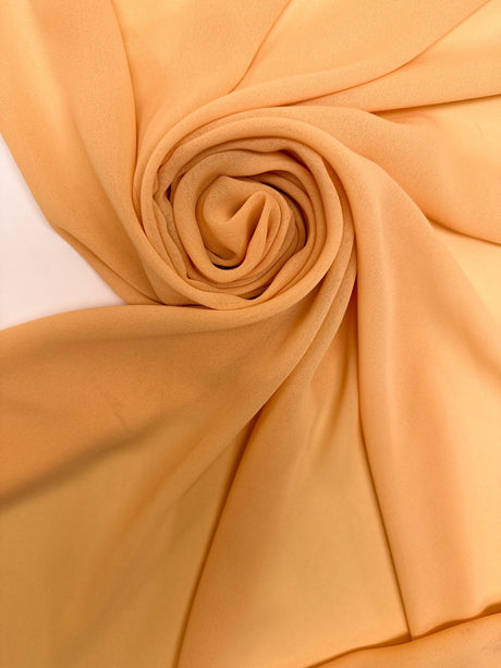 Polyamide Crepe Beige-Orange Stretch Fabric