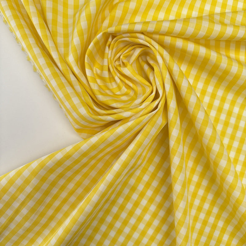 Cotton Poplin Yellow Checked