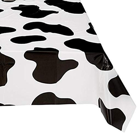 Cow Tablecloth, Plastic Tablecloth, 54 Inch x 72 Inch One Per Order