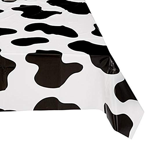Cow Tablecloth, Plastic Tablecloth, 54 Inch x 72 Inch One Per Order