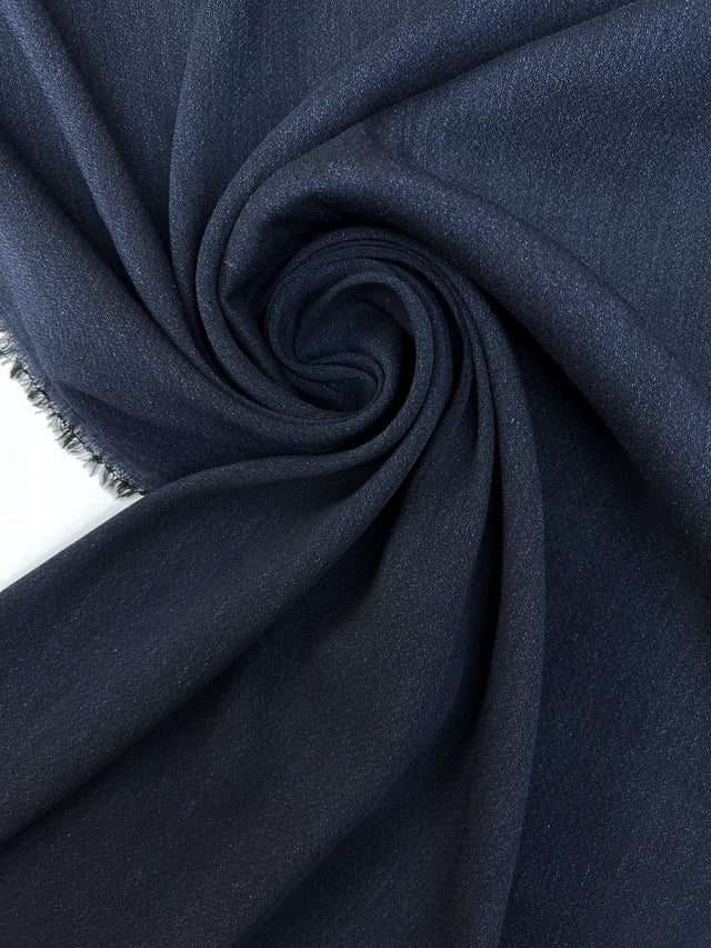 Cotton Elastane Crepe Blue