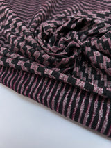 Lurex Knitted Blend Ribbed Silver Red Black