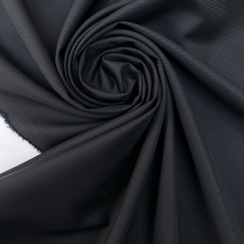 Wool Jacquard Fabric Blue Black