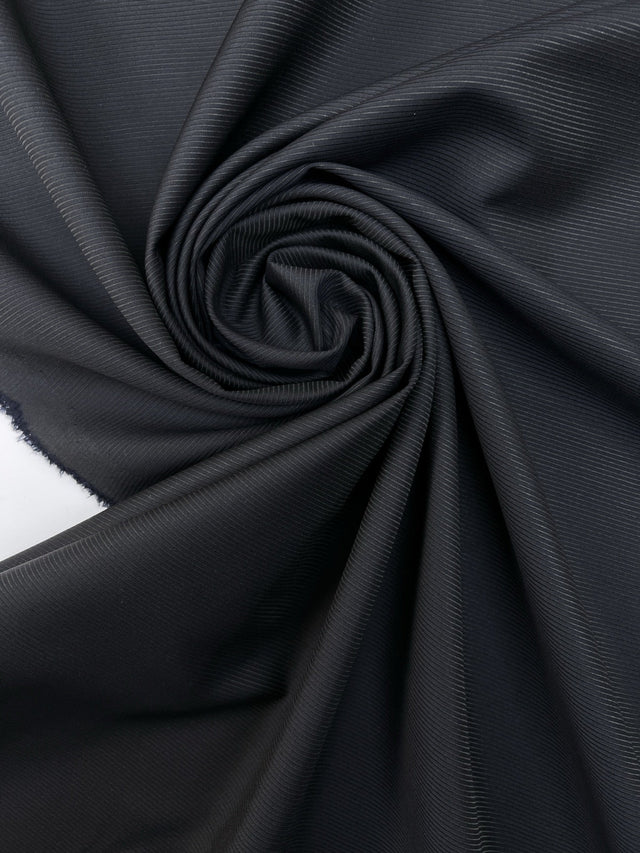 Wool Jacquard Fabric Blue Black