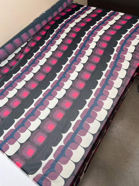 Polyester Chiffon Crepe Black Purple Printed