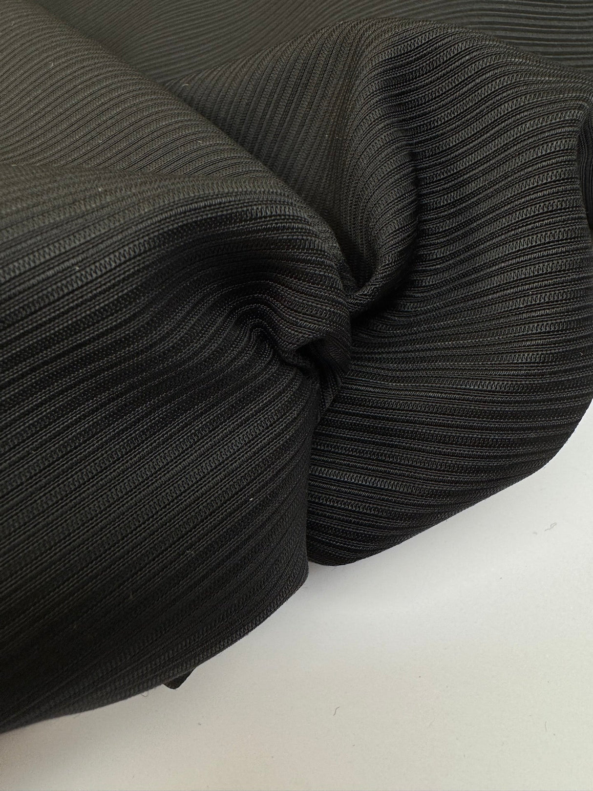Wool Jacquard Fabric Black Ribbed