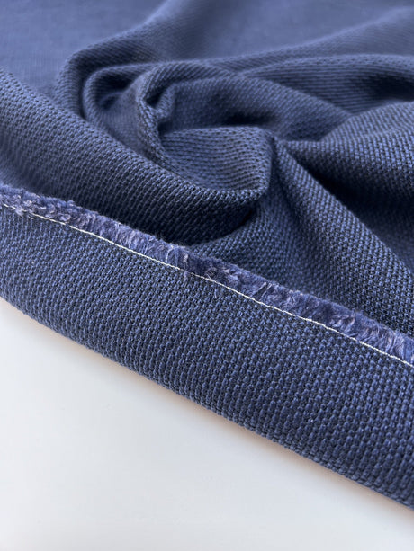 Cotton Basket Weave Fabric Blue Shade