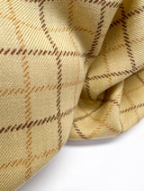 Acrylic Twill Checked Brown Beige Fabric