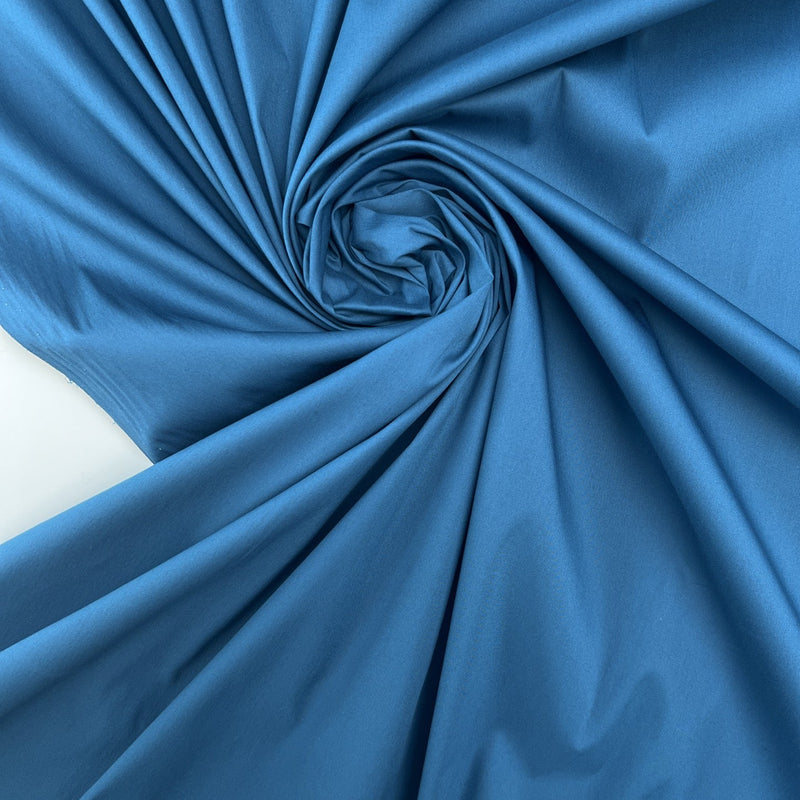 Cotton Poplin Blue Stretch