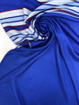 Silk Polyester Jacquard Stripes in Red Gray Blue