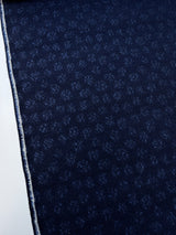 Wool Silk Double Weave Blue Abstract Fabric